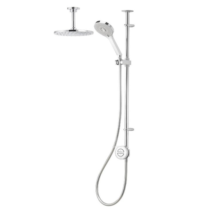 Aqualisa Unity Q Exposed Smart Shower with Adjustable Head and Ceiling Fixed Head (HP/Combi)