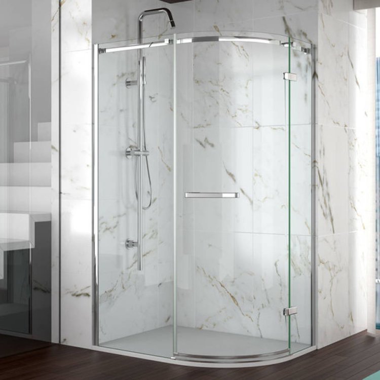 Merlyn 8 Series 1200 x 800mm Frameless 1 Door Offset Quadrant Enclosure