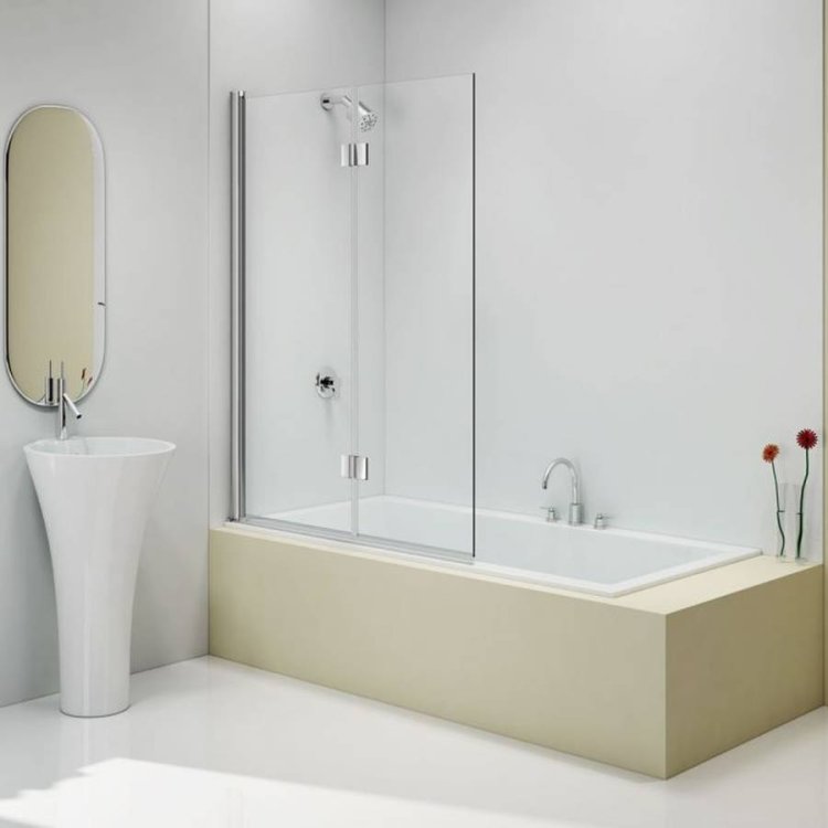 Merlyn Two Panel Folding Bath Screen 1100 x 1500mm