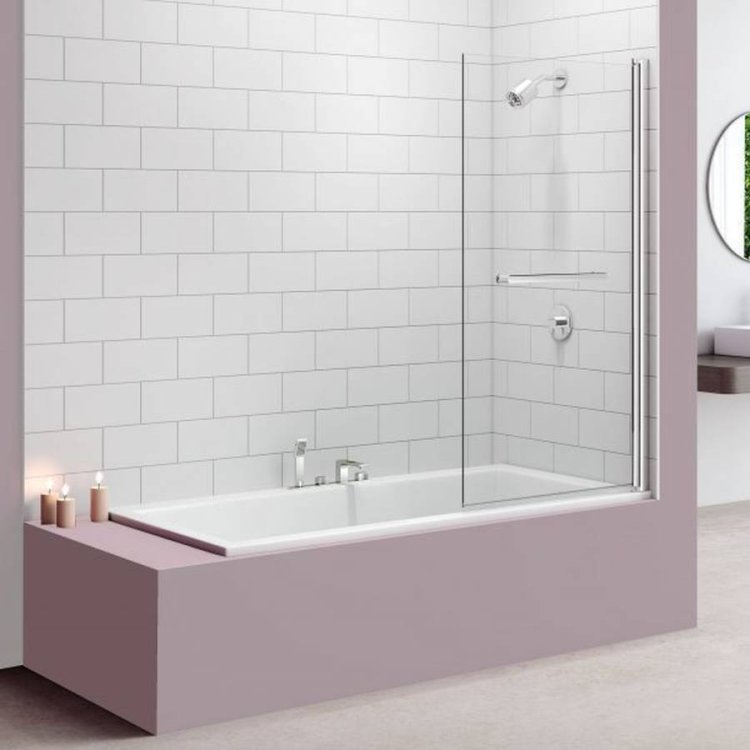 Merlyn Single Square Panel Bath Screen 800 x 1500mm