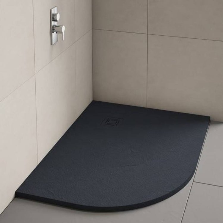 Merlyn Truestone 1200 x 900mm Left Hand Offset Quadrant Tray Graphite