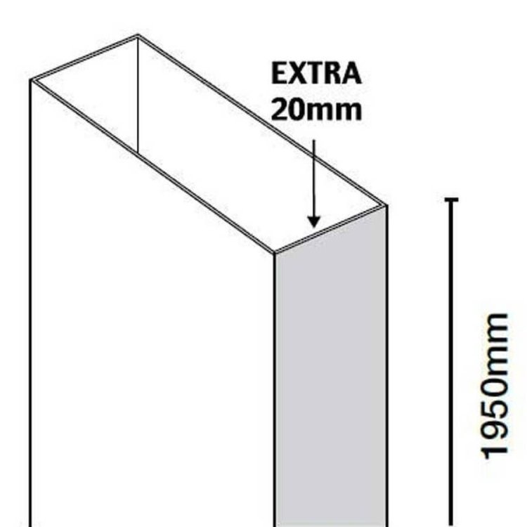 Merlyn 10 Series 20mm Sliding Door Extension Profile