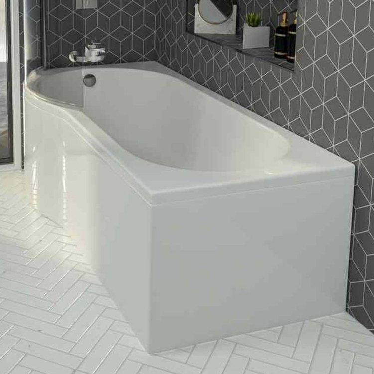 Beaufort 750 x 510mm Reinforced Universal P Shaped End Bath Panel