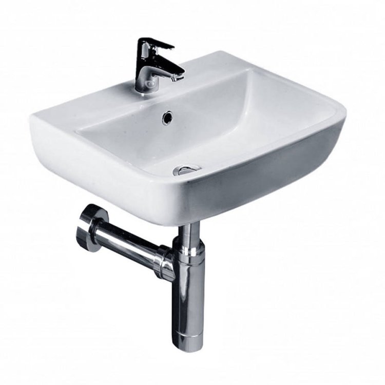 Essential Orchid 400m Wall Hung Basin 1 Tap Hole