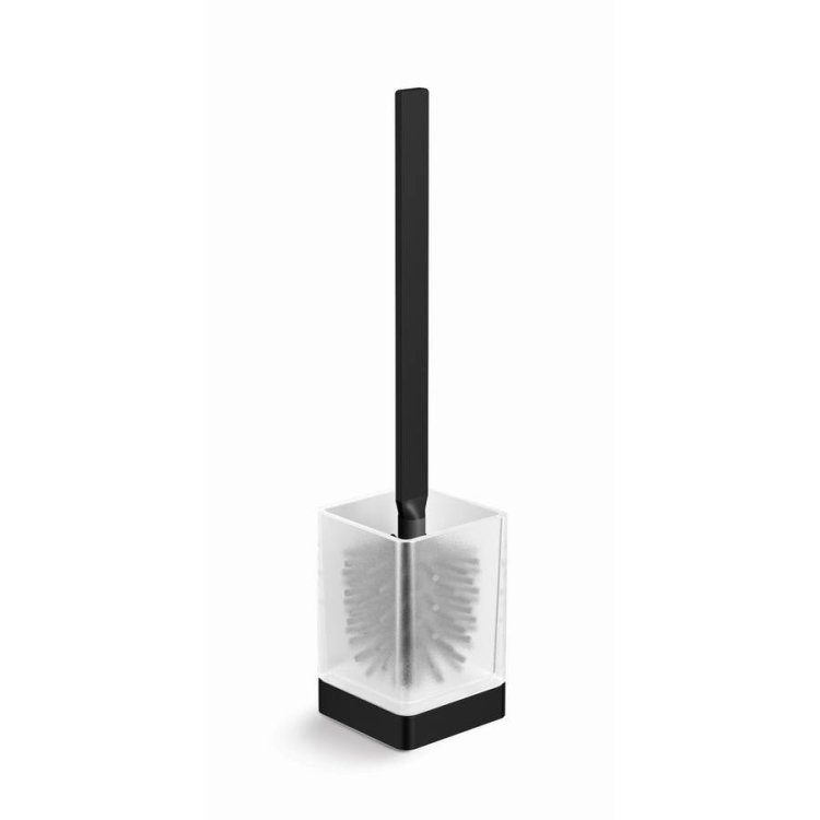 HiB Atto Black Floor Standing Toilet Brush and Holder