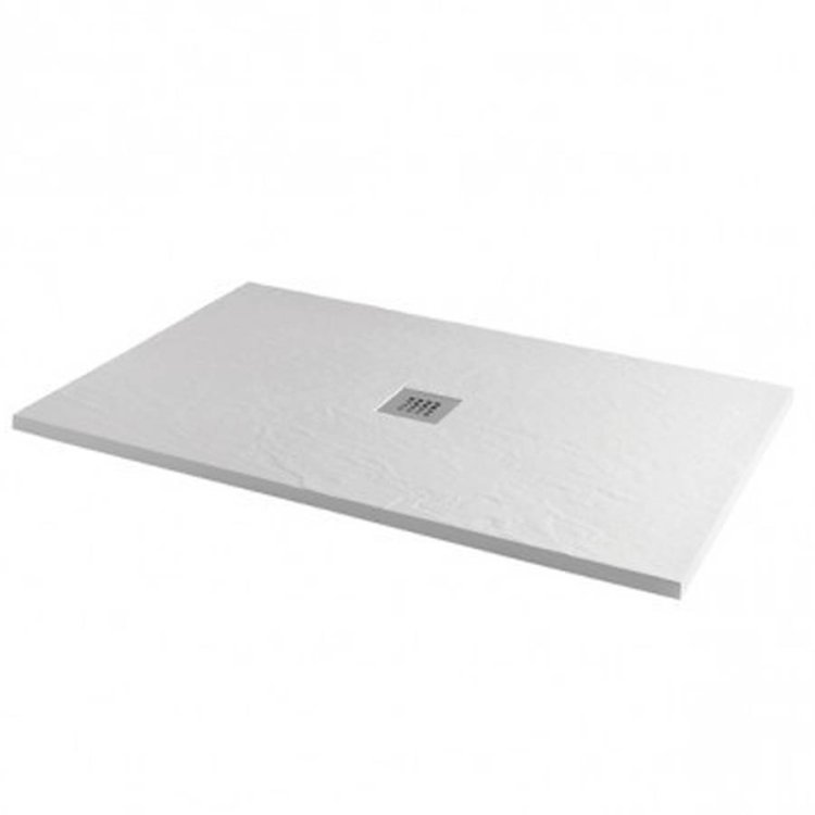 MX Minerals 1700 x 750mm Ice White Slate Effect Rectangular Shower Tray