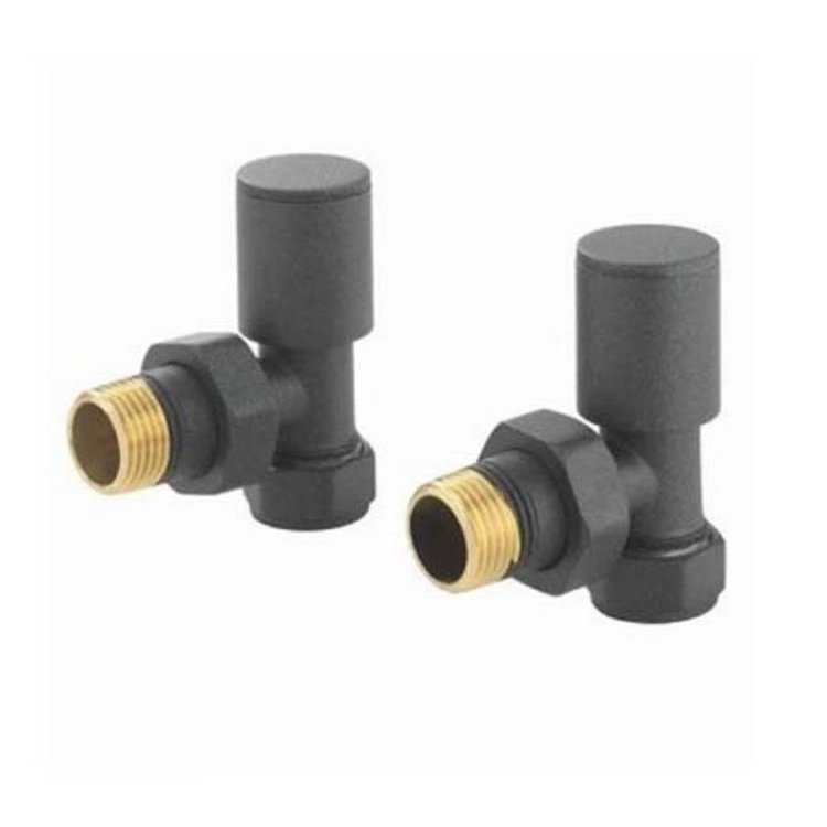 Redroom Anthracite 15mm Angled Round Valve Pack