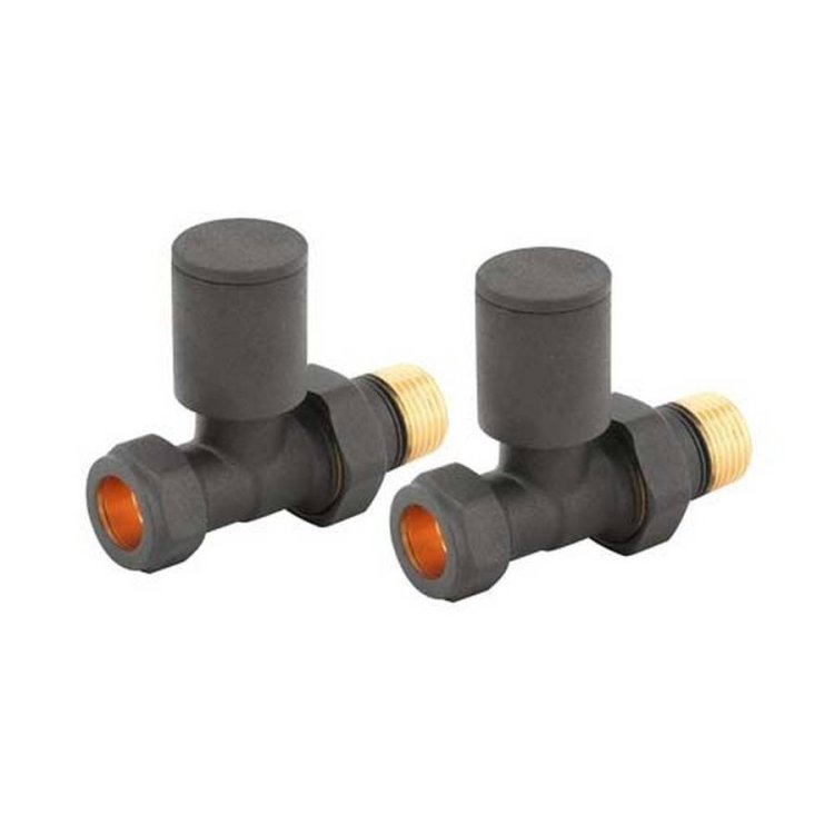 Redroom Anthracite 15mm Straight Round Valve Pack 