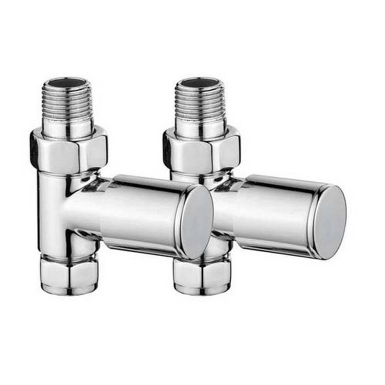 Redroom Chrome 15mm Straight Round Valve Pack