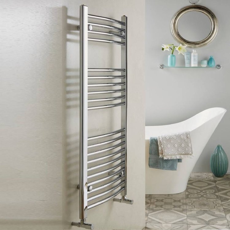 Redroom Elan Curved Chrome 800 x 600mm Towel Radiator