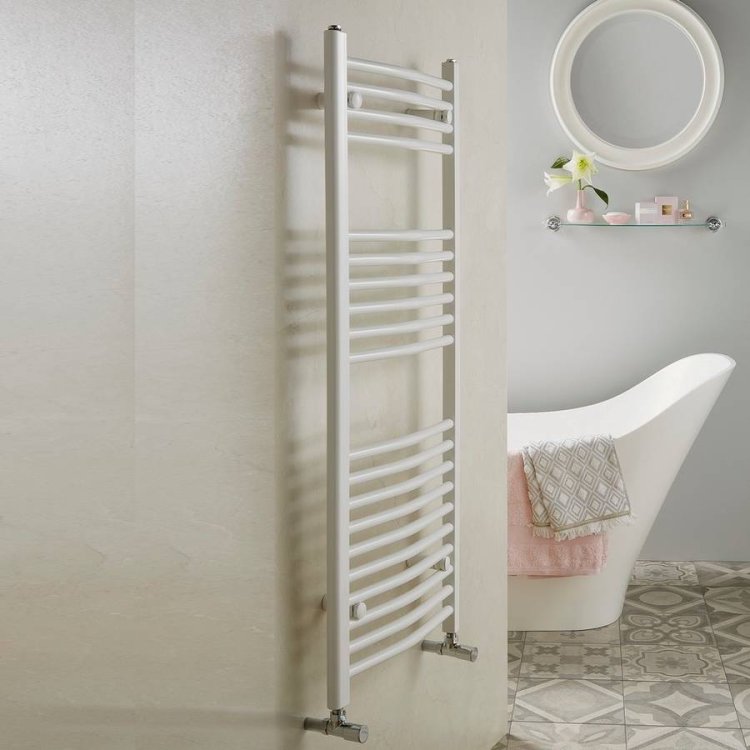 Redroom Elan Curved White 800 x 600mm Towel Radiator