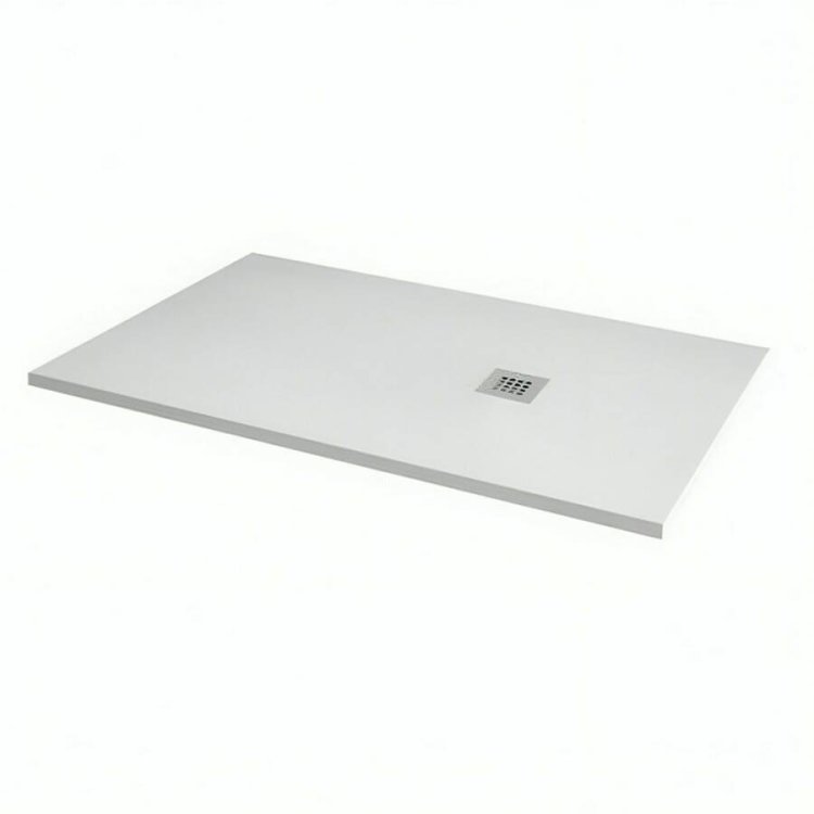 MX Minerals 1700 x 900mm Ice White Slate Effect Rectangular Shower Tray