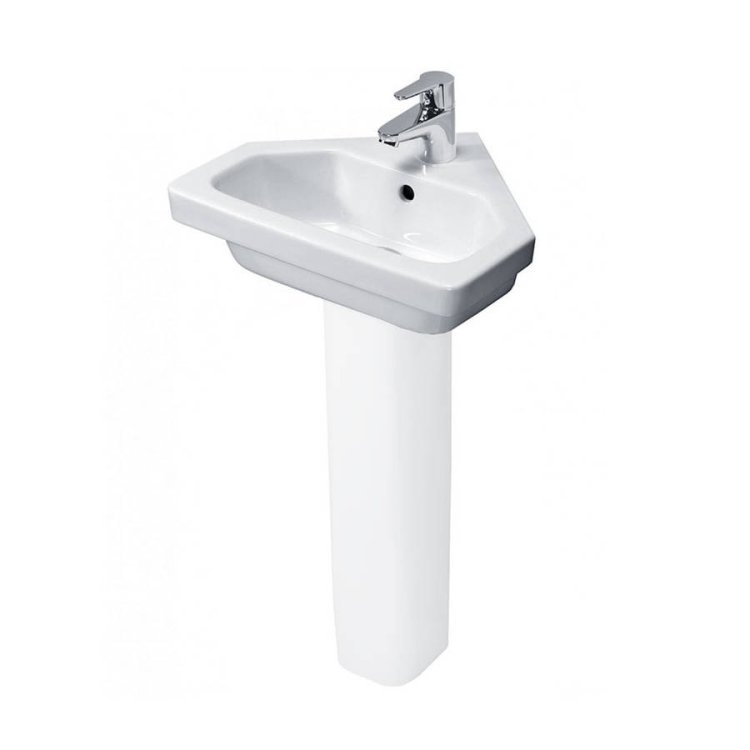 Essential Ivy 450mm 1 Tap Hole Corner Basin 