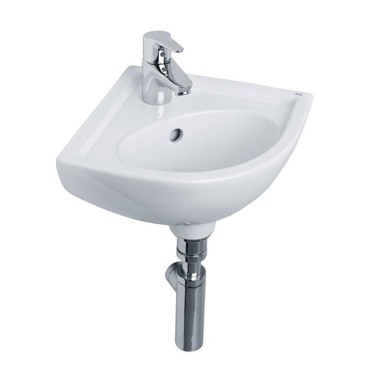 Essential Lily 440mm Corner Basin 1 Tap Hole