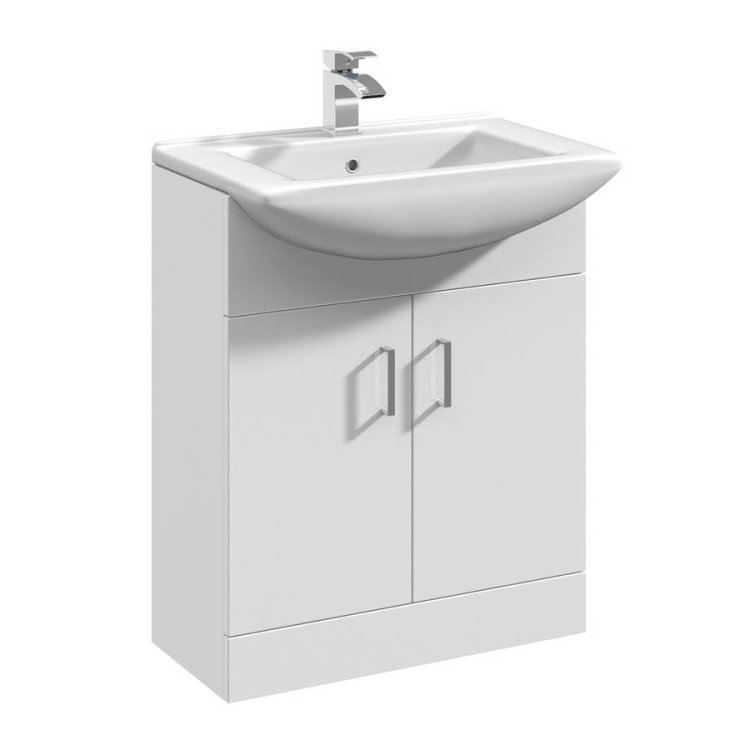 Essential Alaska White 650mm Deluxe Vanity Basin Unit 