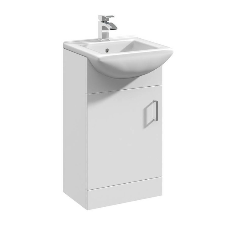 Essential Alaska White 450mm Deluxe Vanity Basin Unit 