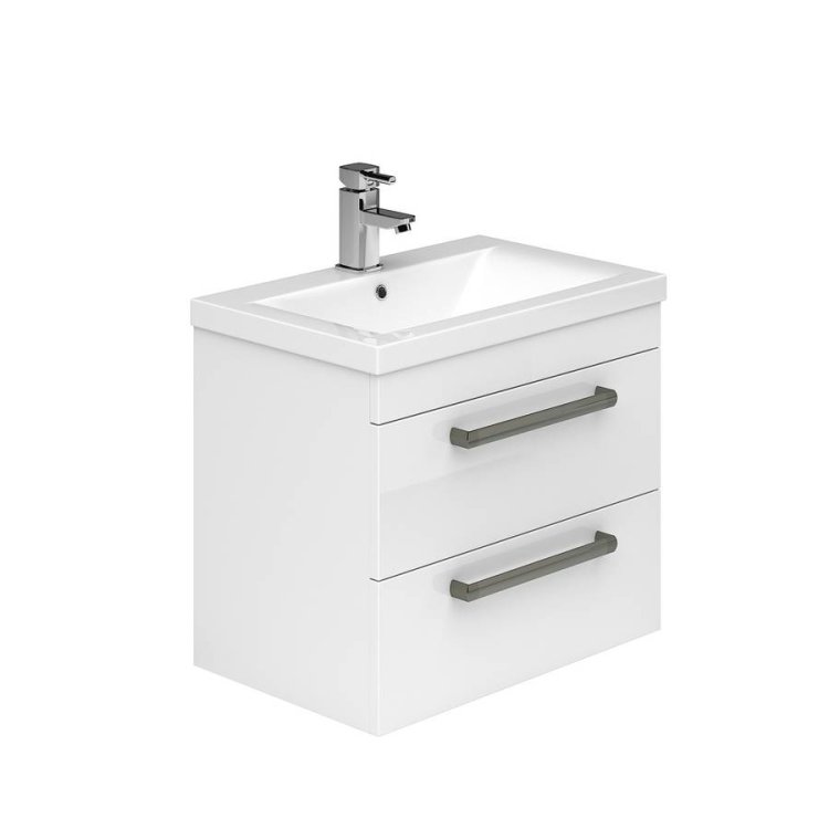 Essential Nevada White 600mm Wall Hung Washbasin Unit