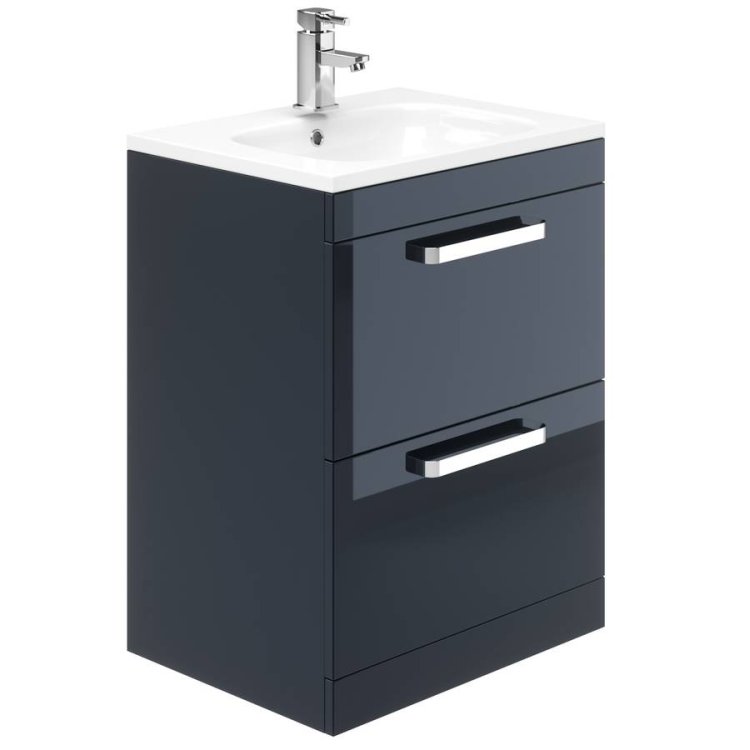 Essential Nevada Indigo 800mm FS Washbasin Unit