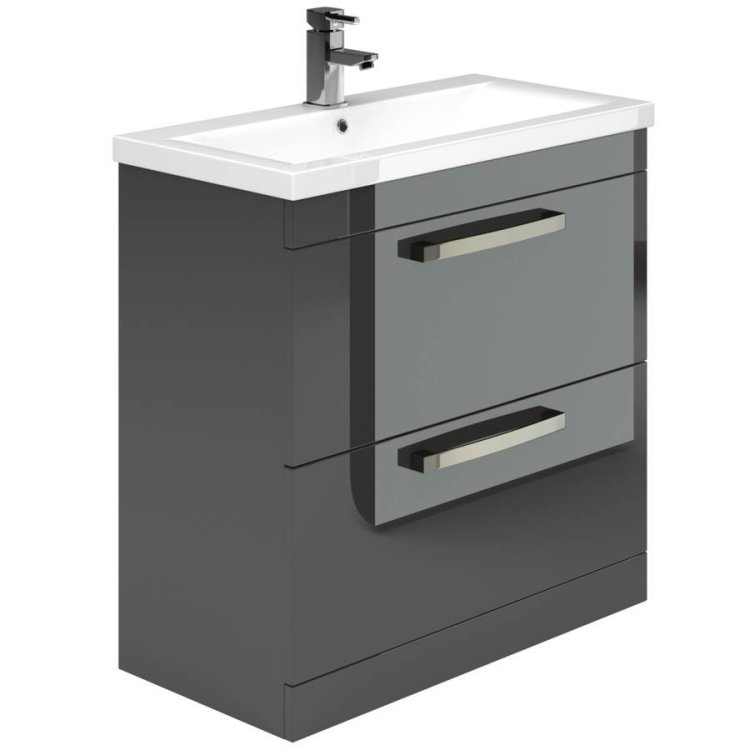 Essential Nevada Grey 800mm FS Washbasin Unit