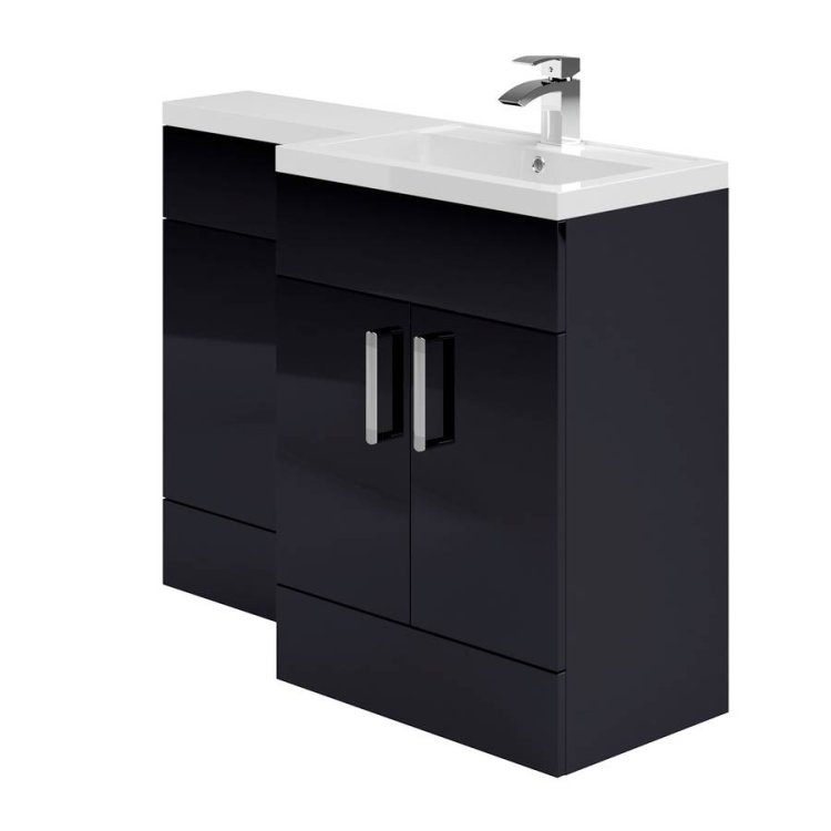 Essential Nevada Indigo RH L Shape Washbasin Unit