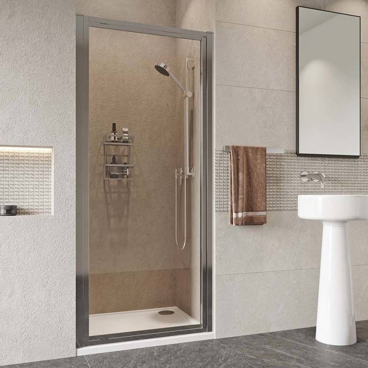 Roman Haven Framed 800mm Pivot Shower Door Alcove Fitting