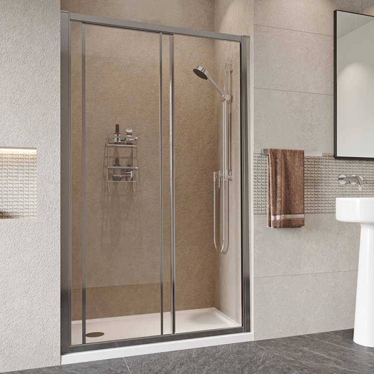 Roman Haven Framed 1000mm Sliding Shower Door Alcove Door Open