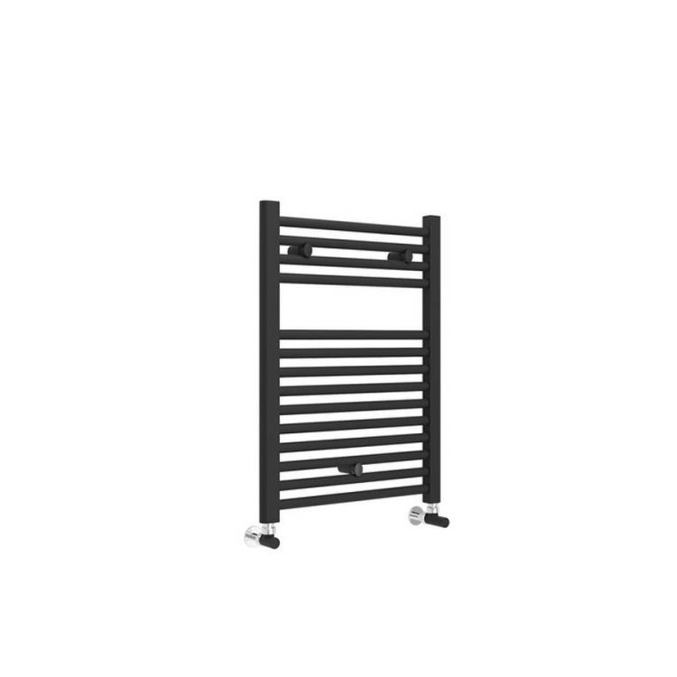 Essential Straight Black 650 x 500mm Towel Warmer