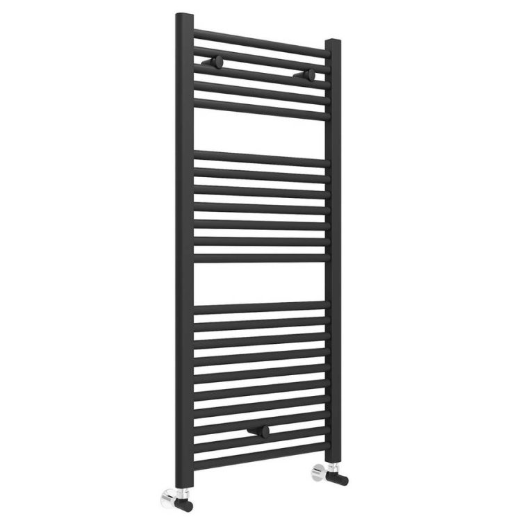 Essential Straight Black 1110 x 500mm Towel Warmer