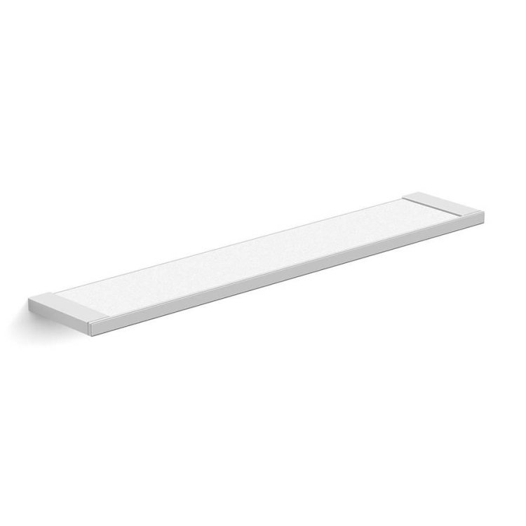 Essential Urban Square Chrome 600mm Glass Shelf