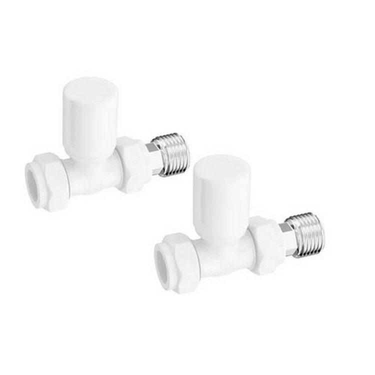 Redroom White 15mm Straight Round Valve Pack 