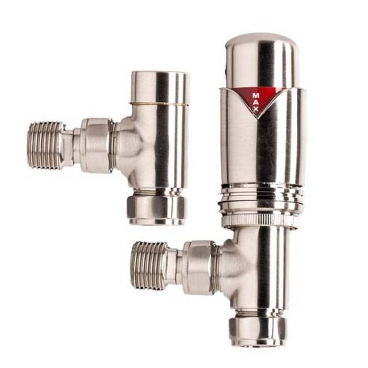 Redroom Nickel Angled Thermostatic Valve Pack