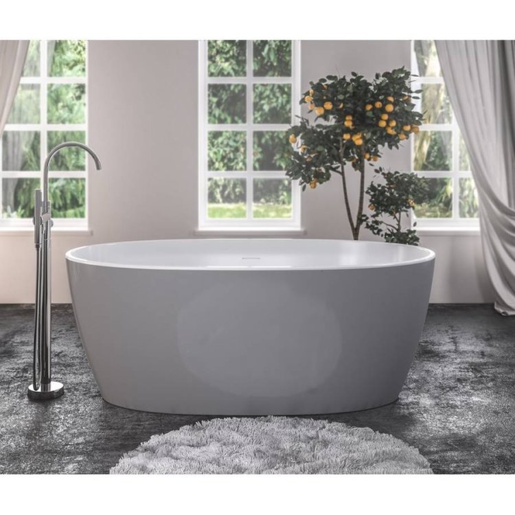 Beaufort Wandsworth Grey and White 1495 Freestanding Bath